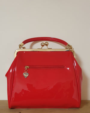 Ladies red patent handbag