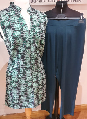 Green high waist trousers