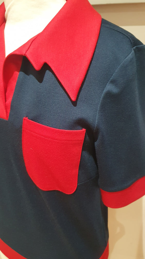 Ladies 'Babs' collar navy/red knit