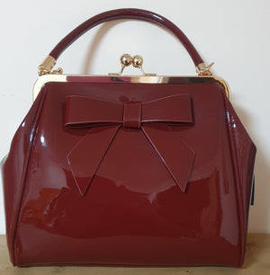 Ladies burgundy handbag