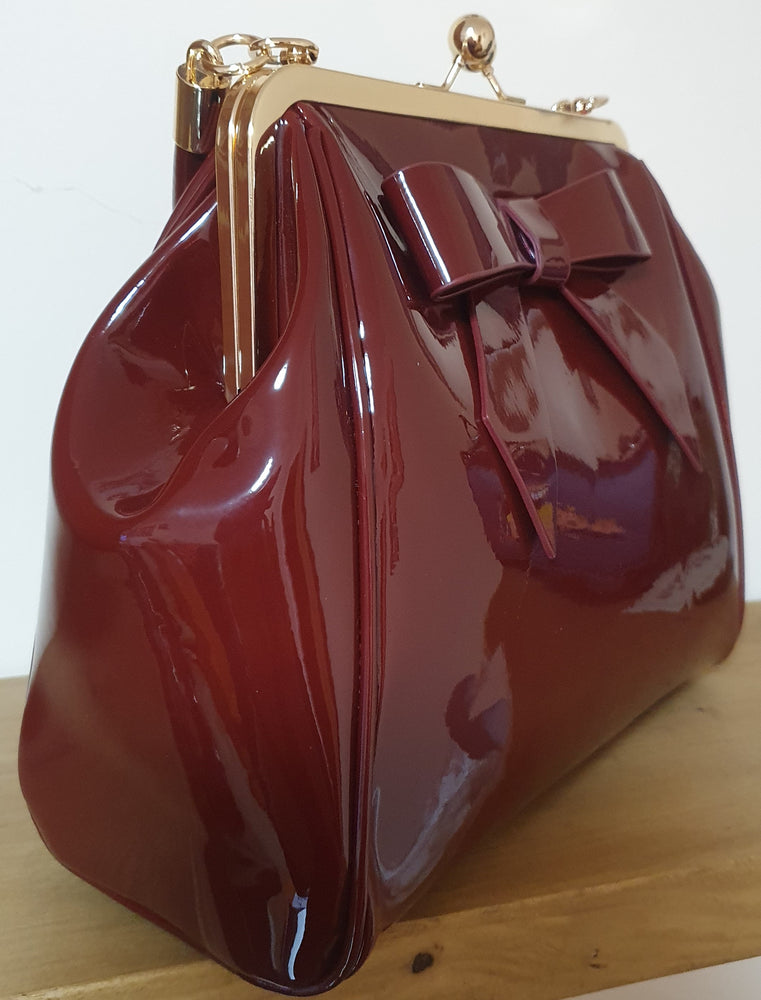 Ladies burgundy handbag