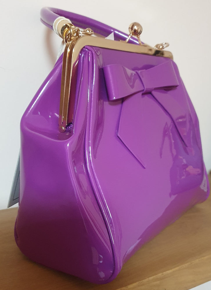 Ladies bright purple handbag