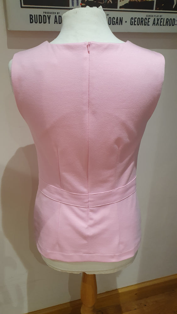 Ladies pink knitted jersey 'Asher' buckle top