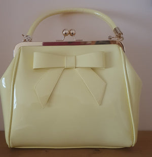 Ladies Lemon patent handbag