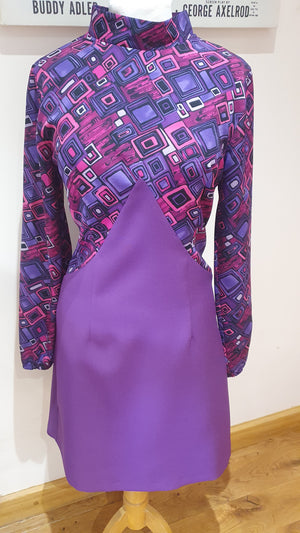 Long Sleeve Purple, Funnel neck "Shrimpton 'dress