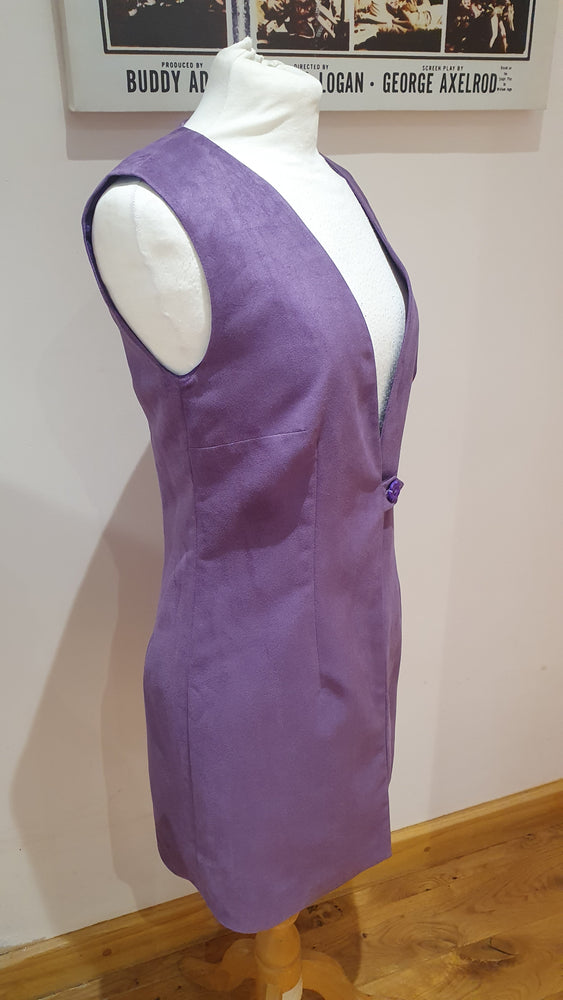 Longline purple suedette waistcoat