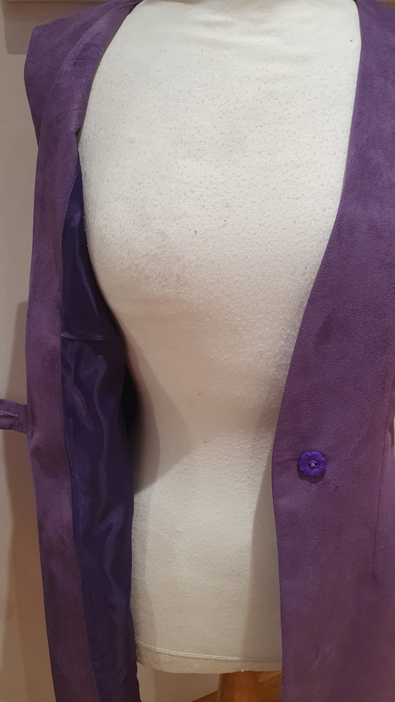 Longline purple suedette waistcoat