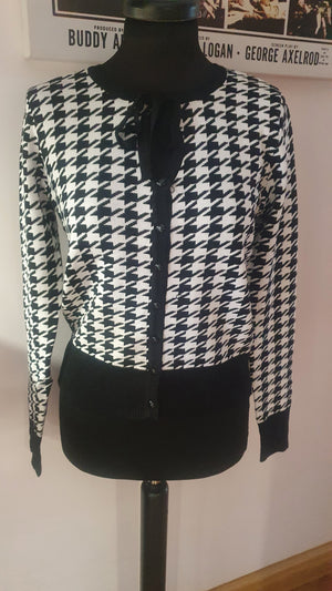 Ladies dogtooth cardigan