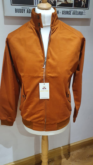 Mens pumpkin Real Hoxton Harrington jacket