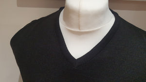 Mens black knitted tank top.