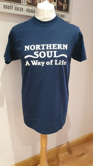 Mens navy Northern Soul ' way of life t-shirt.