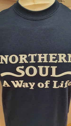 Mens navy Northern Soul ' way of life t-shirt.