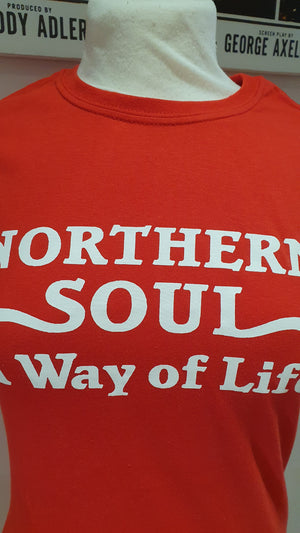 Ladies red Northern Soul 'way of life" t-shirt