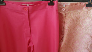 Ladies pink kick flare trousers