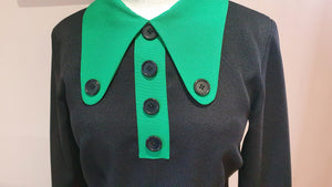 Long sleeve blk Beagle collar dress