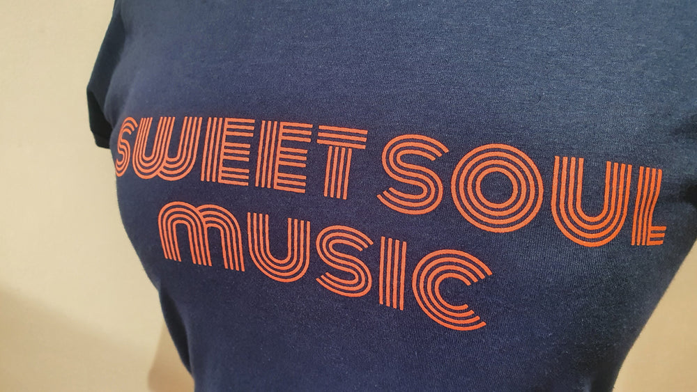 Ladies navy 'sweet soul music'  t-shirt