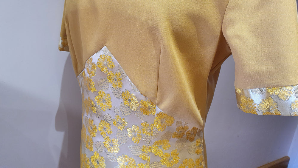 Ladies Gold brocade 'Shrimpton ' dress