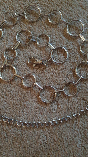 Silver metal chain belt