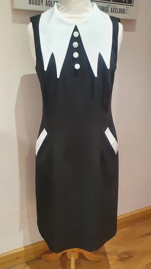 Ladies black 'BB' collar dress