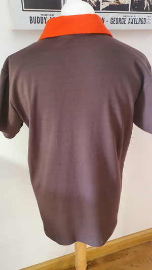 Mens casual collar Brown knit top