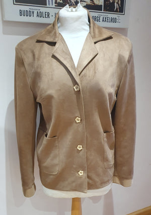 Ladies camel suedette short coat