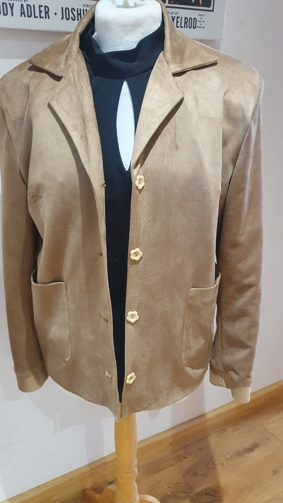 Ladies camel suedette short coat