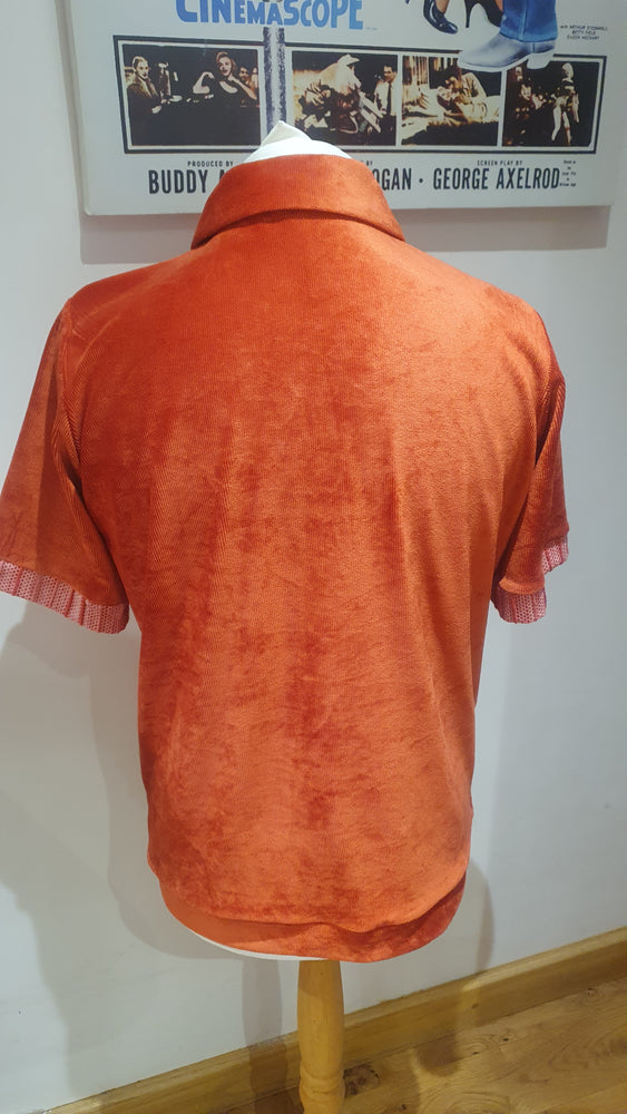 Mens burnt orange knitted zip up top