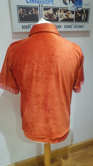 Mens burnt orange knitted zip up top