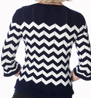 Ladies navy/white jumper