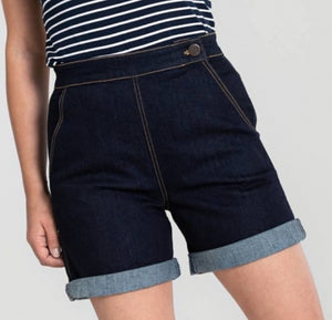 Ladies high waist denim shorts